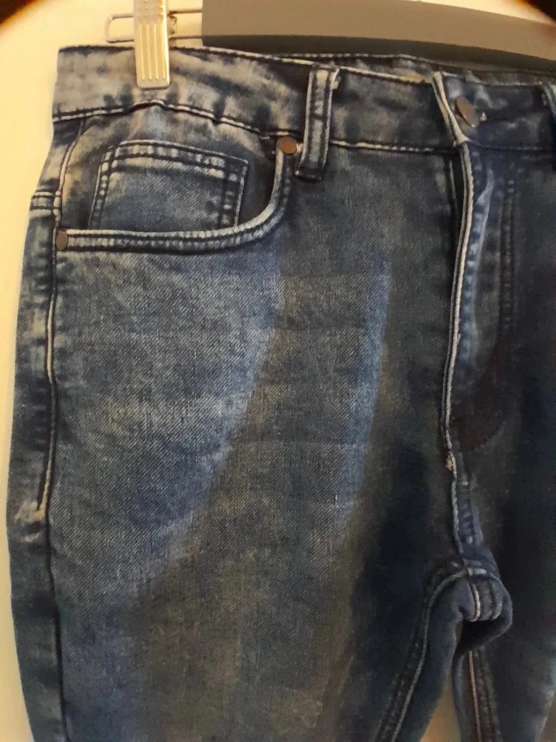 Skinny jeans voor dames Maat 36 - Merk Man by Gémo, kleur donkerblauw, op sommige plaatsen uitgebleekt – photo 4